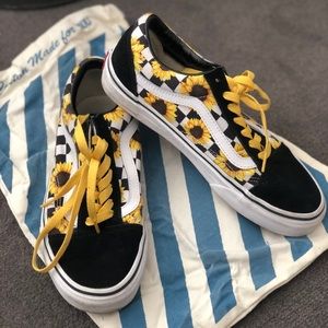 sunflower checkered old skool vans